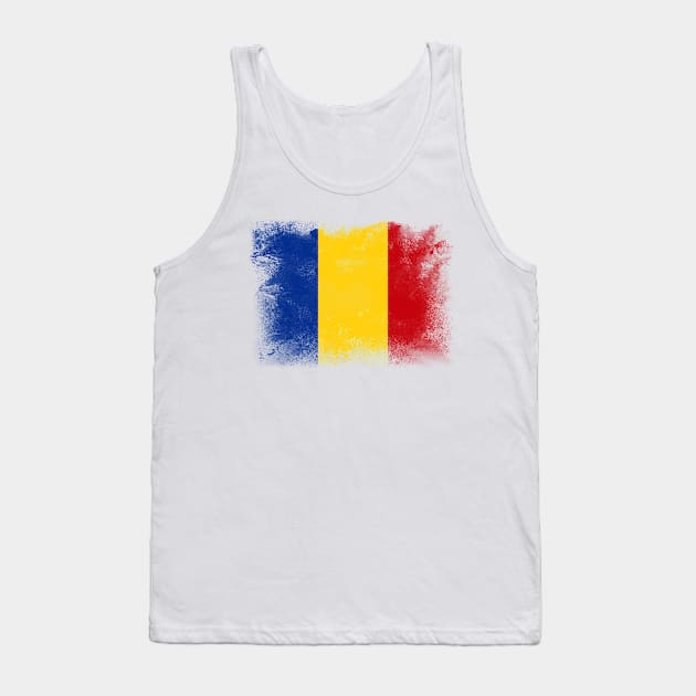 Romania flag isolated Tank Top by psychoshadow